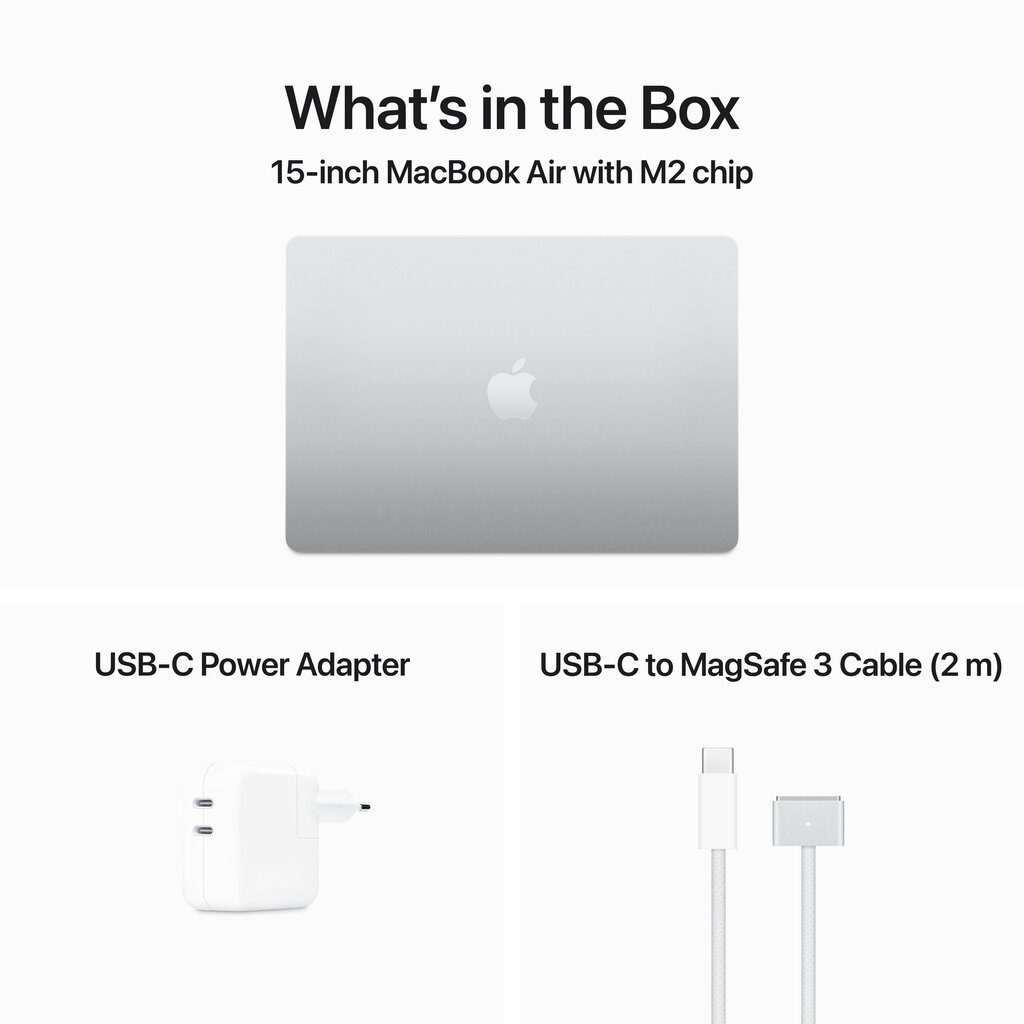 Macbook Air 15” Apple M2 8C CPU, 10C GPU/8GB/256GB SSD/Silver/RUS - MQKR3RU/A hind ja info | Sülearvutid | kaup24.ee