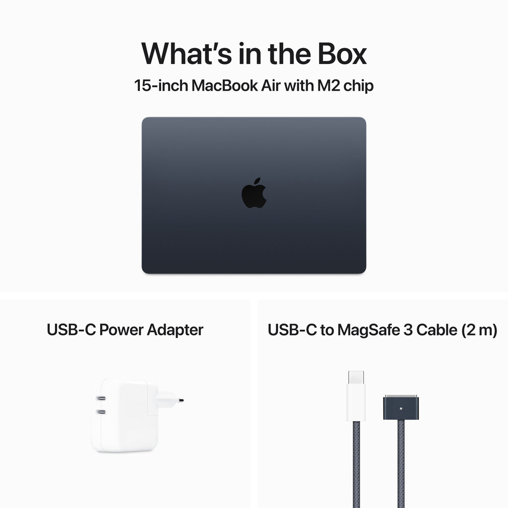 Macbook Air 15” Apple M2 8C CPU, 10C GPU/8GB/256GB SSD/Midnight/INT - MQKW3ZE/A цена и информация | Sülearvutid | kaup24.ee