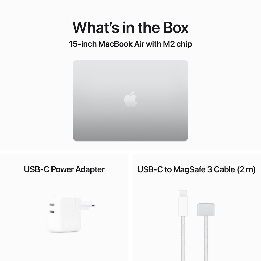 Macbook Air 15” Apple M2 8C CPU, 10C GPU/8GB/512GB SSD/Silver/SWE - MQKT3KS/A цена и информация | Sülearvutid | kaup24.ee