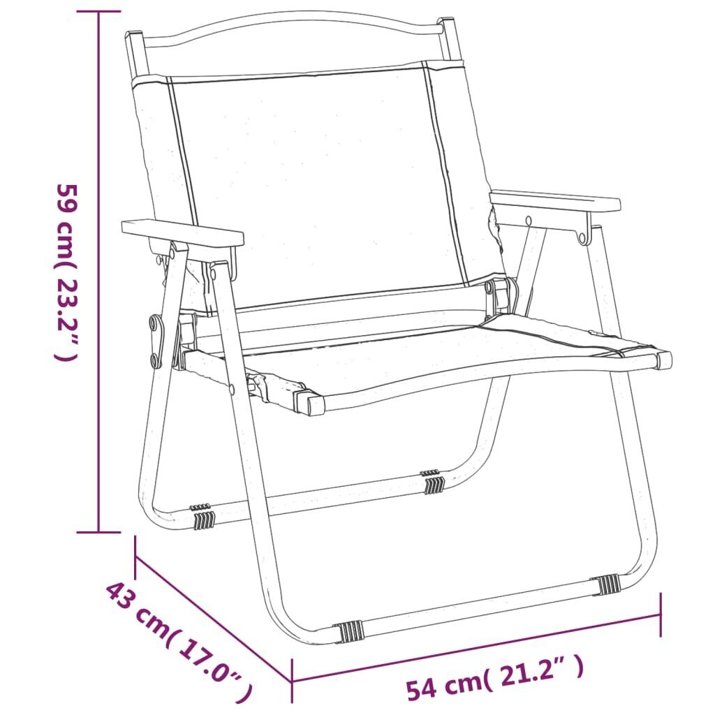 vidaXL matkatoolid 2 tk, beež, 54 x 43 x 59 cm, oxford kangas цена и информация | Aiatoolid | kaup24.ee