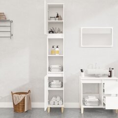 vidaXL vannitoakapp, valge, 30 x 30 x 190 cm, tehispuit hind ja info | Vannitoakapid | kaup24.ee