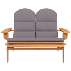 vidaXL Adirondack aiapink patjadega, 126 cm, akaatsiapuit цена и информация | Скамейки | kaup24.ee