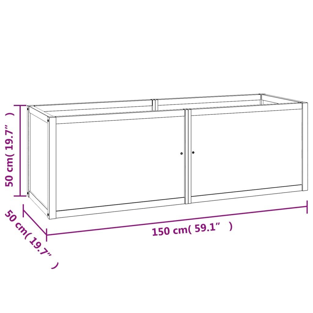 vidaXL taimelava, 150 x 50 x 50 cm, tiikpuu hind ja info | Lillekastid | kaup24.ee