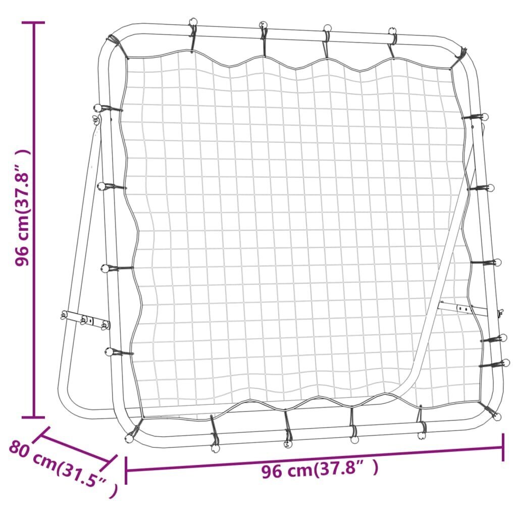 vidaXL reguleeritav jalgpalli tagasipõrgataja, 96x80x96 cm, teras/PE hind ja info | Jalgpalliväravad ja -võrgud | kaup24.ee