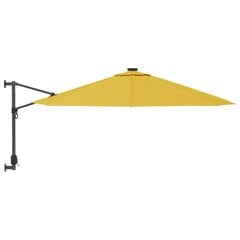 vidaXL seinale kinnitatav päikesevari, kollane, 290 cm hind ja info | Päikesevarjud, markiisid ja alused | kaup24.ee