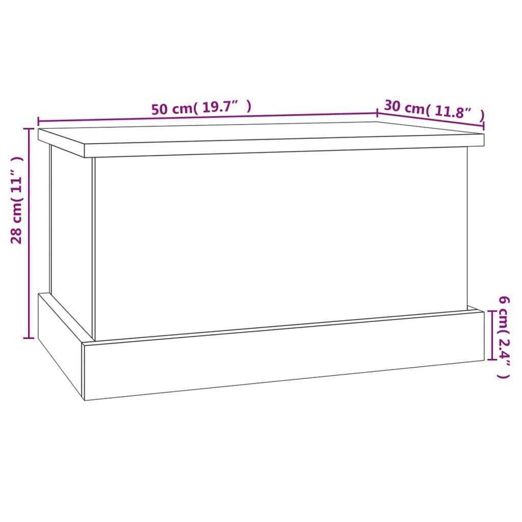 vidaXL hoiuriiul, valge, 50 x 30 x 28 cm, tehispuit hind ja info | Hoiukastid ja -korvid | kaup24.ee