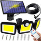Päikesekollektoriga ja kaugjuhtimispuldiga LED välivalgusti 108 COB hind ja info | Aia- ja õuevalgustid | kaup24.ee