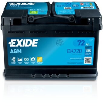 Käivitusaku Exide AGM 72Ah 760A 278x175x190 -+ цена и информация | Аккумуляторы | kaup24.ee