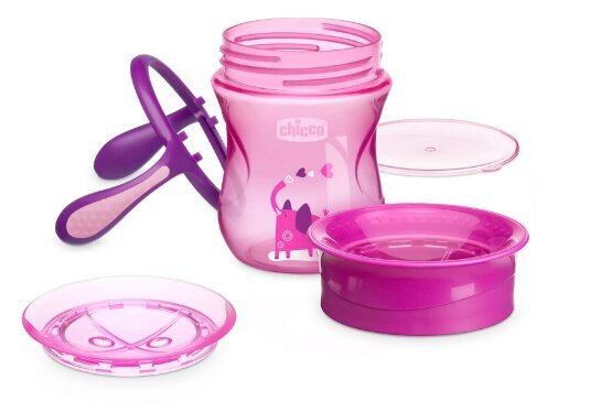 360' tass isejoomiseks Chicco, roosa, 12m+, 200 ml hind ja info | Lutipudelid ja aksessuaarid | kaup24.ee