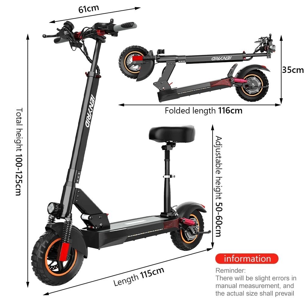 Elektriline roller iENYRID M4, must, 600W, 10Ah hind ja info | Elektritõukerattad | kaup24.ee