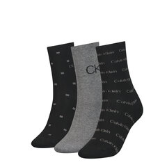 Calvin Klein naiste sokid 3pk, must-hall hind ja info | Calvin Klein Jalanõud, riided ja aksessuaarid | kaup24.ee