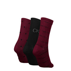 Calvin Klein naiste sokid 3pk, bordoo-must hind ja info | Naiste sokid | kaup24.ee