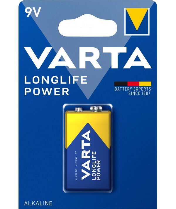 Varta 9V Longlife Power patareid, 4 tk. цена и информация | Patareid | kaup24.ee