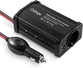 Odoga auto inverter, pingemuundur, 300W, 12-110V, 4.8A USB, must hind ja info | Muundurid, inverterid | kaup24.ee