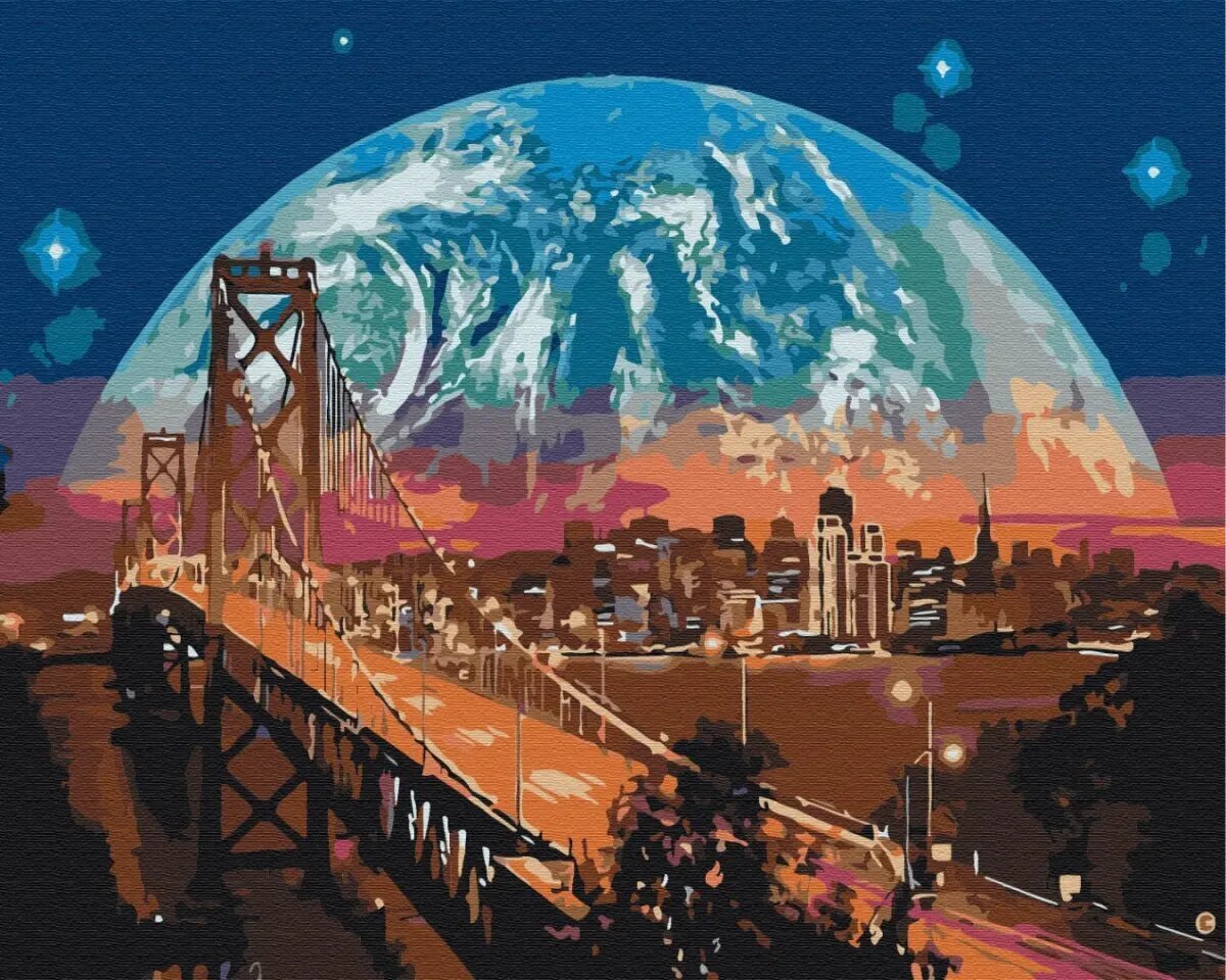 Pilt Paint see! Maali numbrid - Kuu üle San Francisco цена и информация | Maalid numbri järgi | kaup24.ee