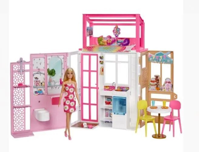 Kompaktne maja komplekt + Barbie nukk цена и информация | Tüdrukute mänguasjad | kaup24.ee