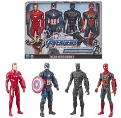 Конец игры Hasbro Marvel Avengers: серия «Герои титанов» - Железный человек/Капитан Америка/Черная пантера/Железный паук (E5863) цена и информация | Атрибутика для игроков | kaup24.ee