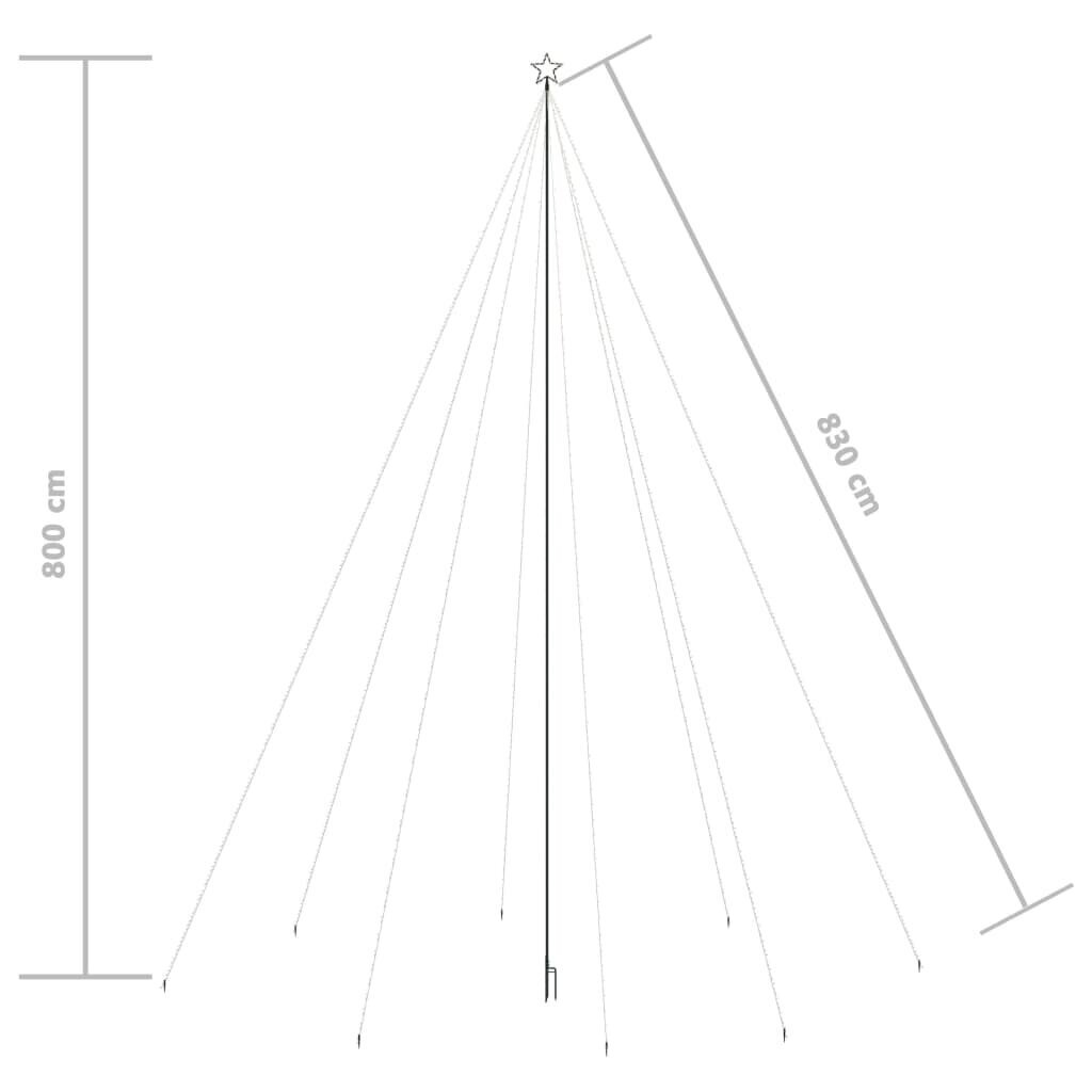 vidaXL jõulupuutuled, tuppa/õue, 1300 LEDi, sinine, 8 m цена и информация | Jõulutuled | kaup24.ee