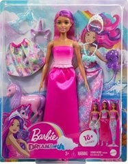 Mattel Barbie: нарядная кукла, хвост и юбка русалки (HLC28) цена и информация | MUST Металлическая бутылочка с Ярким рисунком (без BPA) (500ml) для мальчиков от 3+ лет Серая с Машинкой | kaup24.ee