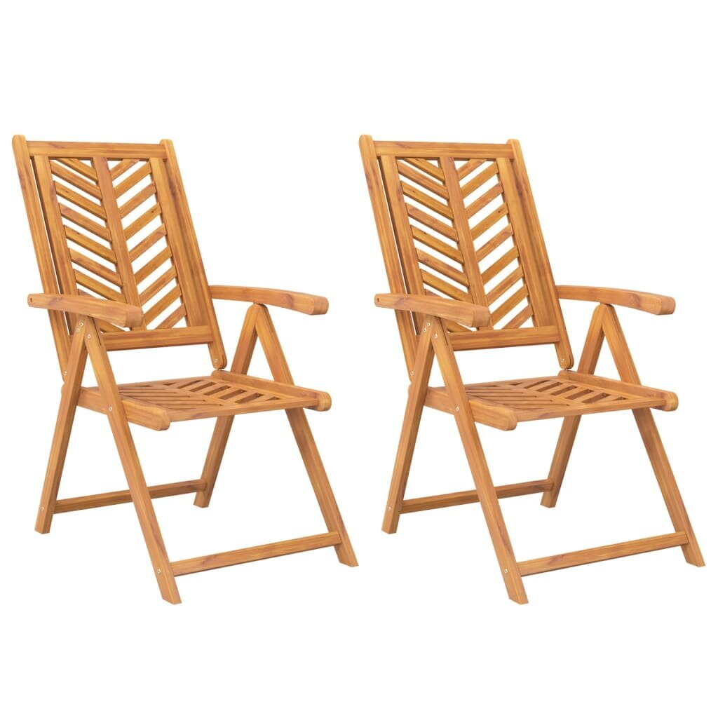 vidaXL allalastava seljatoega toolid 2 tk, akaatsiapuit hind ja info | Aiatoolid | kaup24.ee