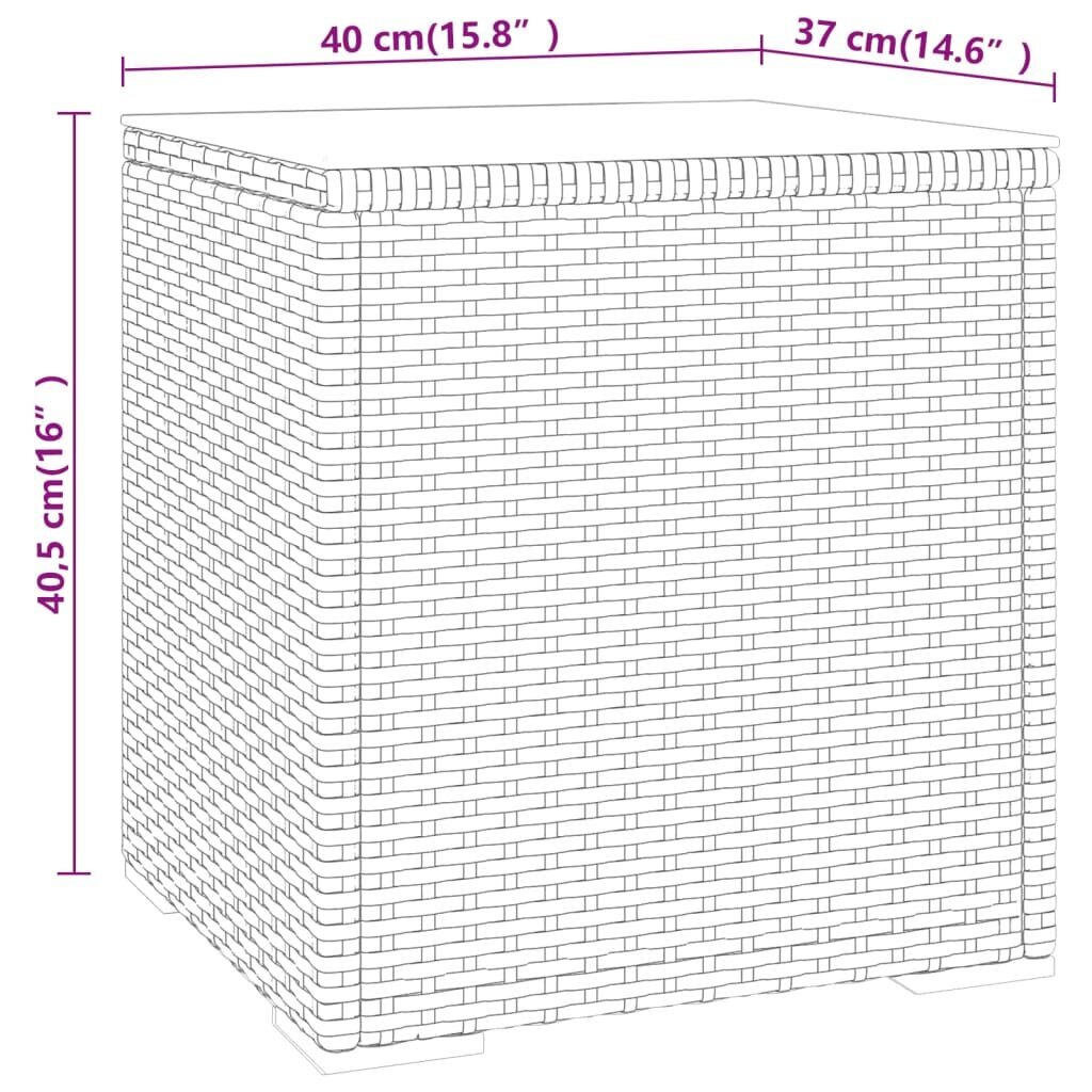 vidaXL lisalaud, hall, 40 x 37 x 40,5 cm, polürotang hind ja info | Diivanilauad | kaup24.ee