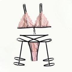 Розовый кружевной комплект нижнего белья для женщин цена и информация | Сексуальное женское белье | kaup24.ee