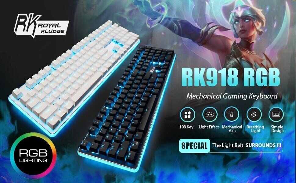 Royal Kludge RK918 Red Switches цена и информация | Klaviatuurid | kaup24.ee