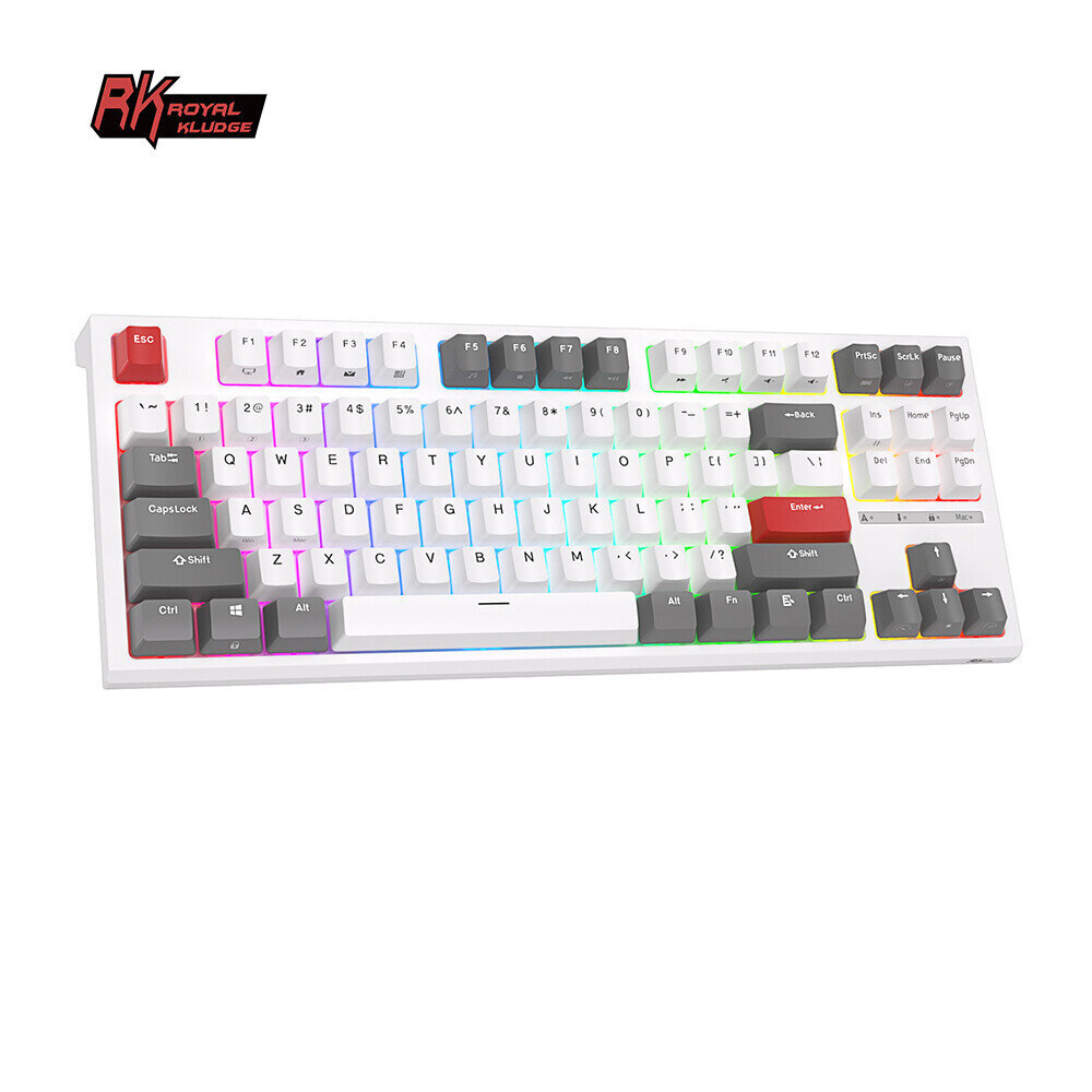 Klaviatuur Royale Kludge RK R87, Red Switches, Valge цена и информация | Klaviatuurid | kaup24.ee