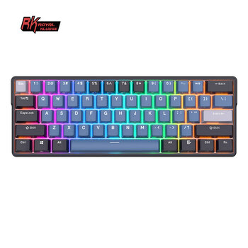 Klaviatuur Royal Kludge RK61 Plus TKL, 60%, Hot-swap, Blue Switches, US, Must/Sinine hind ja info | Klaviatuurid | kaup24.ee