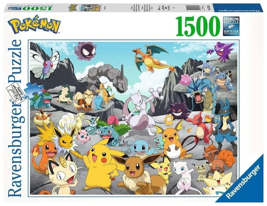 Pokémon Jigsaw pusle Pokémon Klassika (1500 tükki) hind ja info | Pusled | kaup24.ee