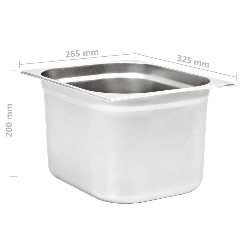 vidaXL toiduplaadid 2 tk, GN 1/2 200 mm, roostevaba teras hind ja info | Lauanõud ja kööginõud | kaup24.ee