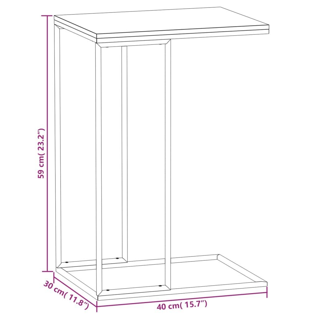 vidaXL lisalaud, valge, 40 x 30 x 59 cm, tehispuit hind ja info | Diivanilauad | kaup24.ee