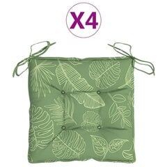 vidaXL toolipadjad 4 tk, lehemuster, 40 x 40 x 7 cm, kangas цена и информация | Подушки, наволочки, чехлы | kaup24.ee