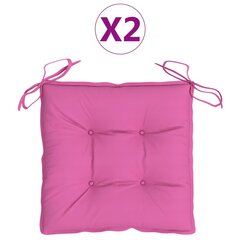 vidaXL tooli istmepadjad 2 tk, roosa, 40 x 40 x 7 cm kangas цена и информация | Подушки, наволочки, чехлы | kaup24.ee