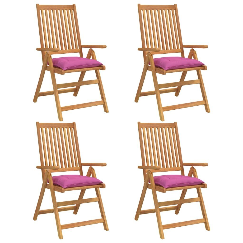 vidaXL tooli istmepadjad 4 tk, roosa, 40 x 40 x 7 cm kangas hind ja info | Toolipadjad ja -katted | kaup24.ee