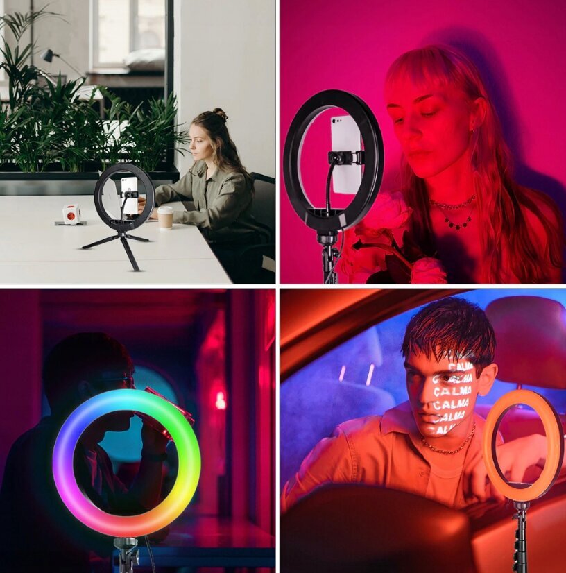 RGB LED-selfie-valgusti komplekt hind ja info | Fotovalgustuse seadmed | kaup24.ee