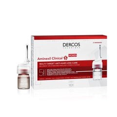 VICHY DERCOS Aminexil Clinical 5 juuste väljalangemise vastu naistele ampullid 6 ml x 21 tk. цена и информация | Средства для укрепления волос | kaup24.ee