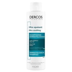 VICHY DERCOS Ultra Soothing šampoon eriti tundliku normaalse või õlise peanaha jaoks 200 ml hind ja info | Šampoonid | kaup24.ee