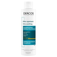 VICHY DERCOS Ultra Soothing šampoon eriti tundlikule kuivale peanahale 200 ml цена и информация | Шампуни | kaup24.ee