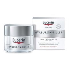 EUCERIN Hyaluron Filler SPF Igapäevane koor 15 kuiva naha jaoks 50 ml hind ja info | Näokreemid | kaup24.ee