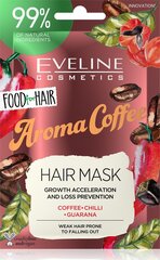 Mask nõrkadele ja habrastele juustele Eveline Food for Hair Aroma Coffee, 20ml цена и информация | Маски, масла, сыворотки | kaup24.ee