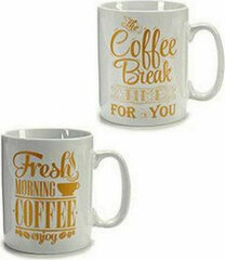 Кружка Mug Coffee Фарфор Позолоченный Белый 500 ml 24 штук цена и информация | Стаканы, фужеры, кувшины | kaup24.ee