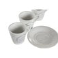 Kruuside Komplekt Alustassidega Dkd Home Decor Metall Valge Keraamika 90 ml hind ja info | Klaasid, tassid ja kannud | kaup24.ee