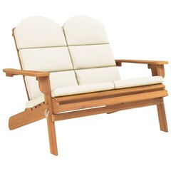 vidaXL Adirondack aiapink patjadega, 126 cm, akaatsiapuit цена и информация | Скамейки | kaup24.ee