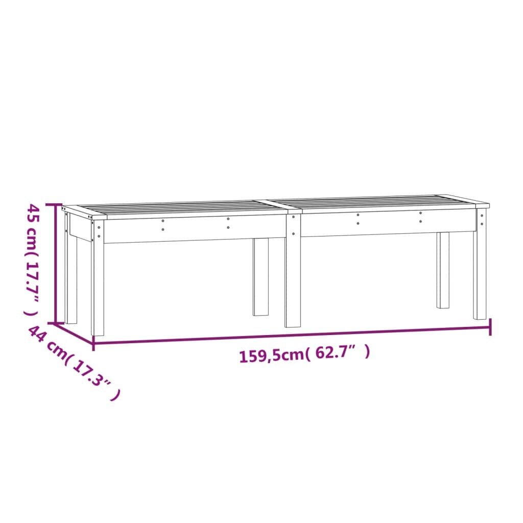 vidaXL 2-kohaline aiapink, must, 159,5 x 44 x 45 cm, männipuit hind ja info | Aiapingid | kaup24.ee