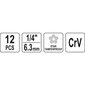 Komplekt kruvikeeraja otsikutega/pad.konditsioneerile 1/4" TORX 5-kant12007 hind ja info | Käsitööriistad | kaup24.ee