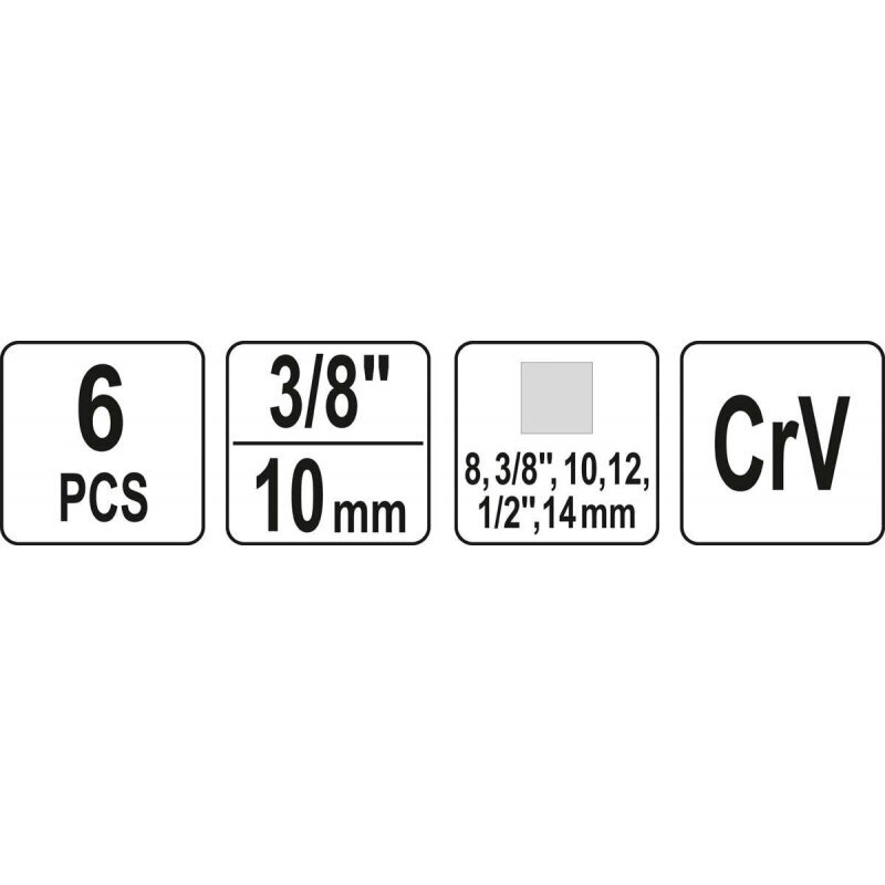 Nelikant padrunid õlikorkidele 3/8" 6 tk. 05997 цена и информация | Käsitööriistad | kaup24.ee