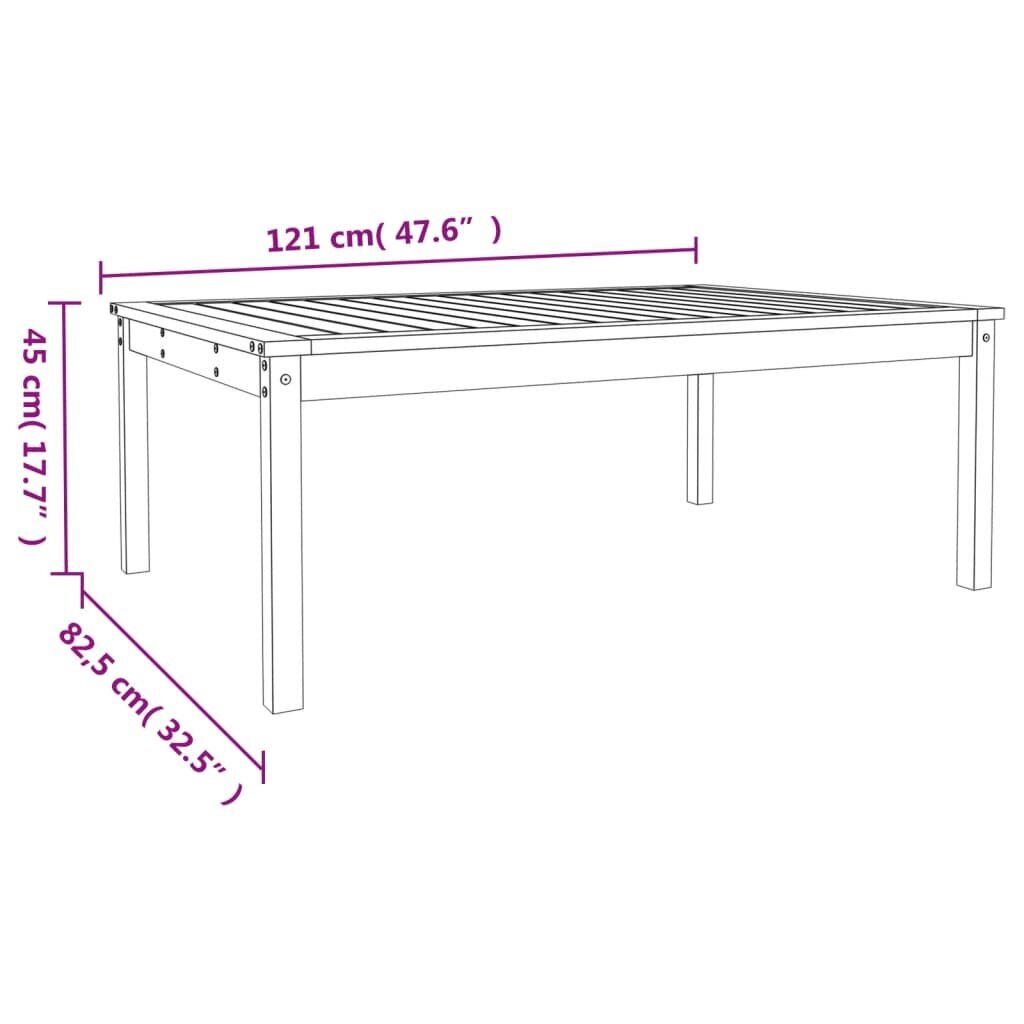 vidaXL aialaud, valge, 121x82,5x45 cm, männipuit hind ja info | Aialauad | kaup24.ee