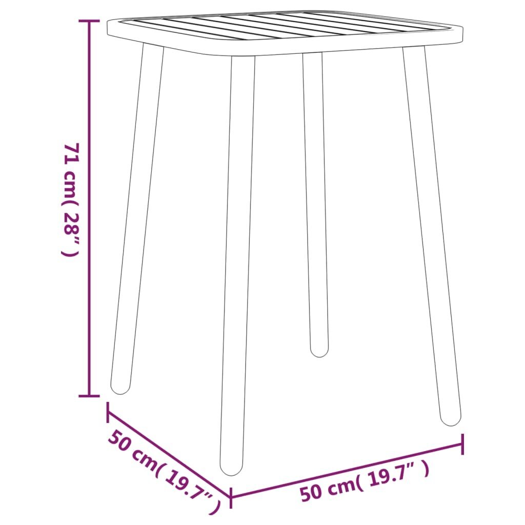 vidaXL aialaud, antratsiithall, 50 x 50 x 71 cm, teras hind ja info | Aialauad | kaup24.ee