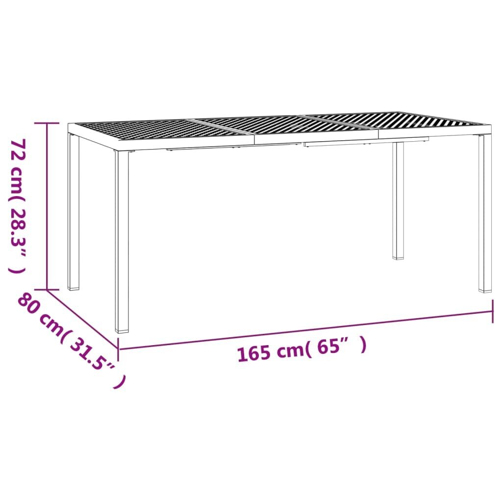 vidaXL aialaud, antratsiithall, 165 x 80 x 72 cm, teras цена и информация | Aialauad | kaup24.ee